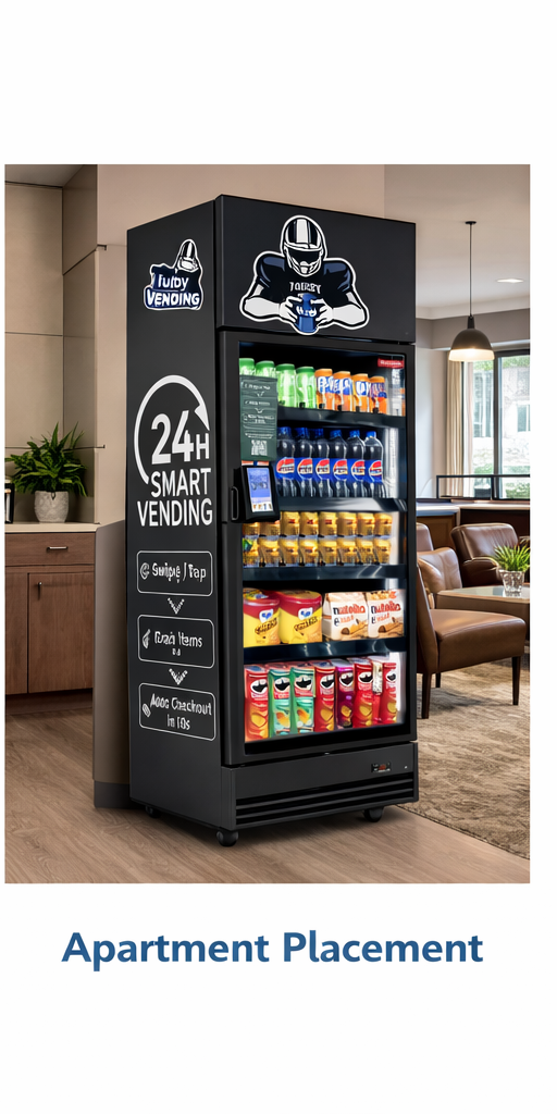 Tubby Vending machine in an apartment lounge
